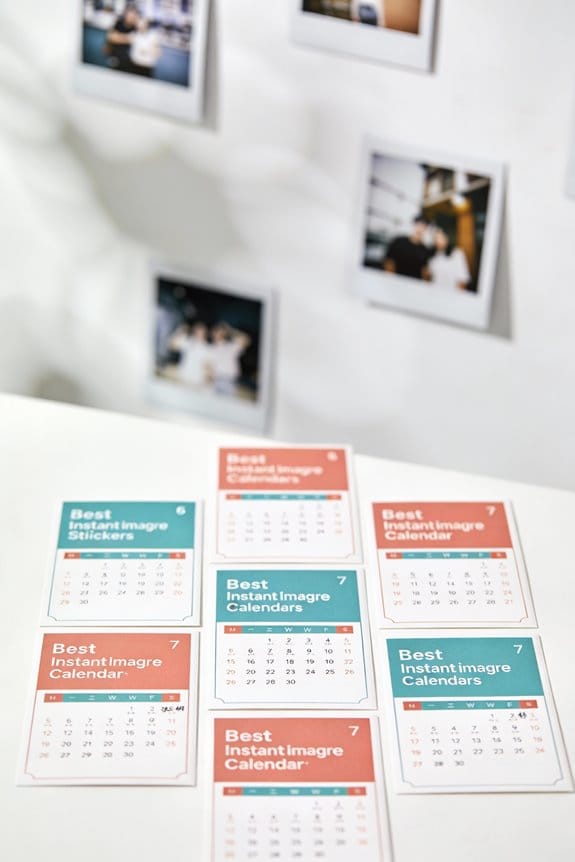 instant camera calendar stickers